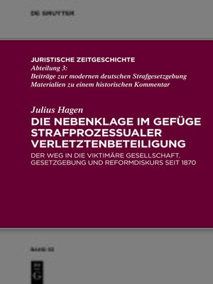 cover image of Die Nebenklage im Gefüge strafprozessualer Verletztenbeteiligung